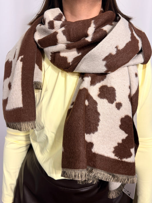 Echarpe motif animal vache