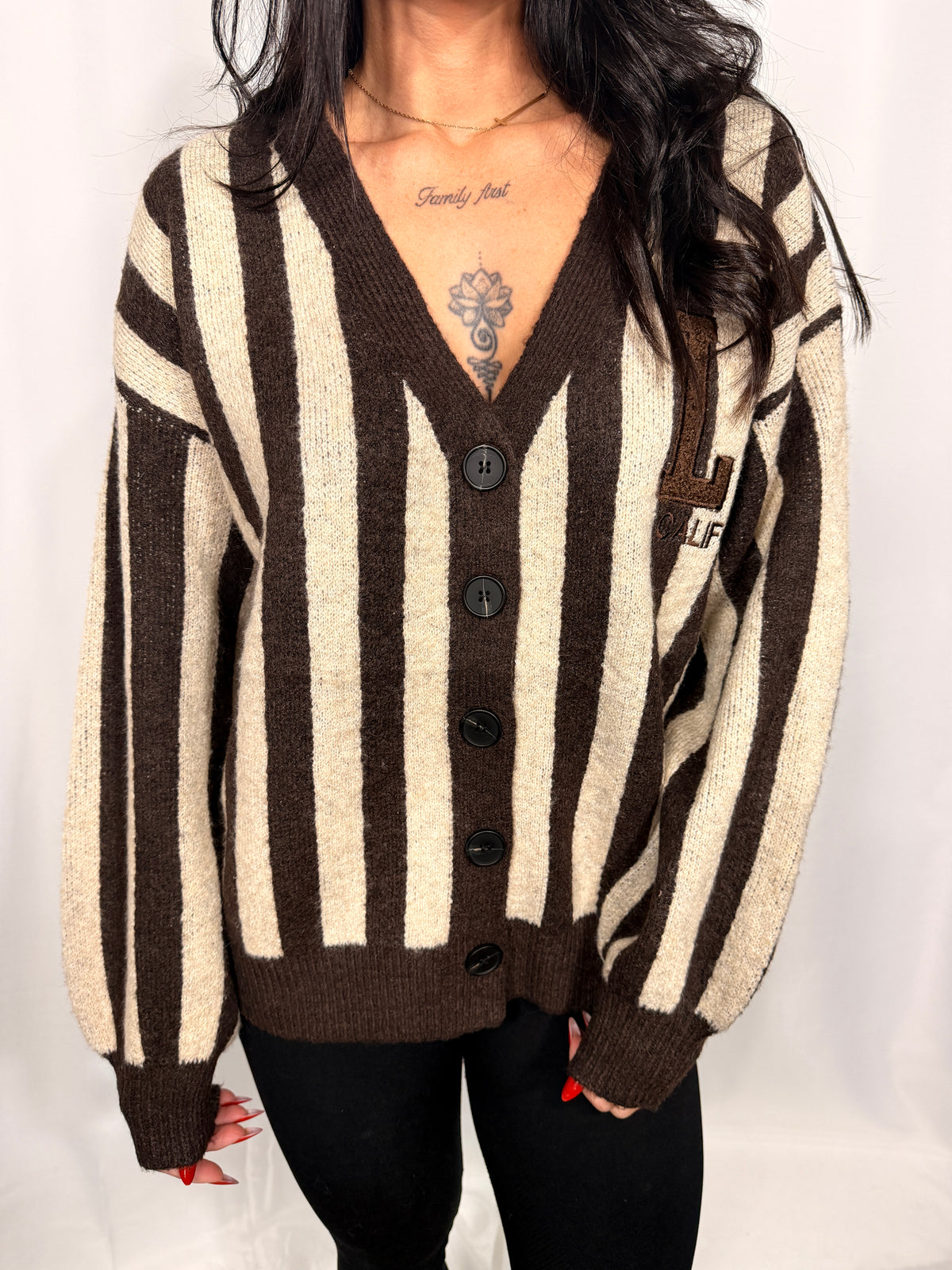 Gilet Oversize L.A California Maille Rayée