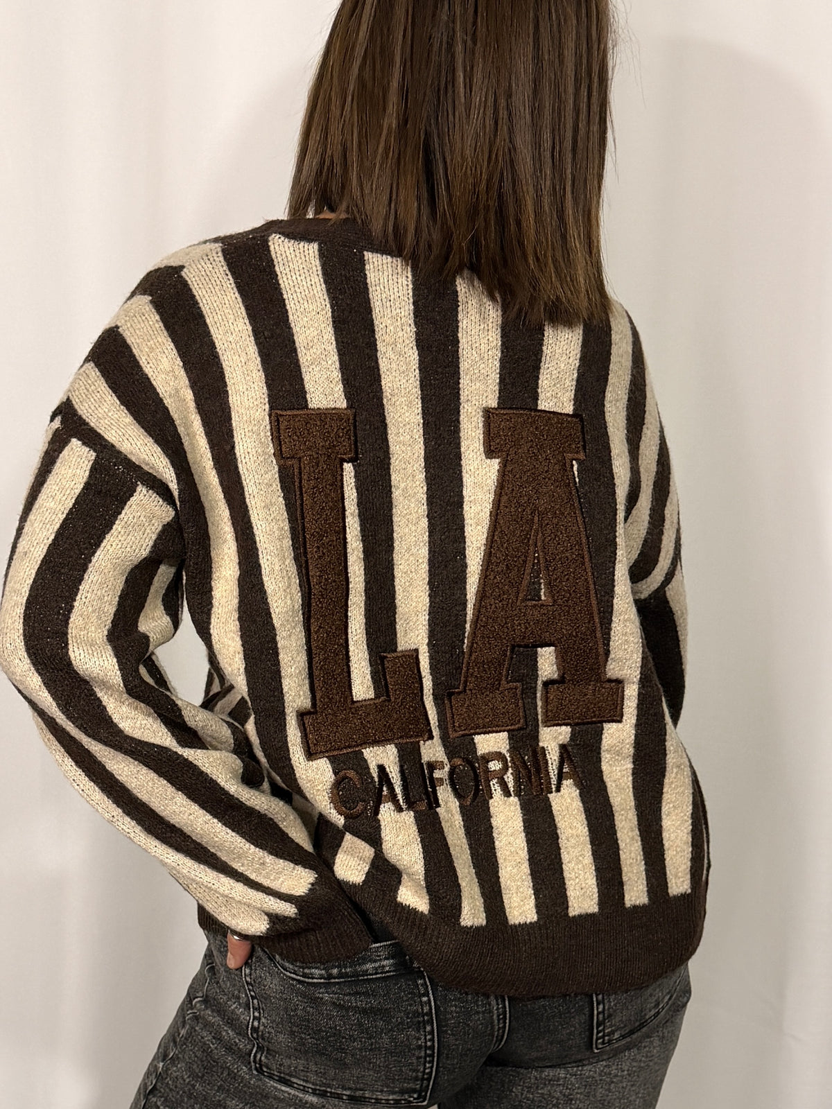 Gilet Oversize L.A California Maille Rayée
