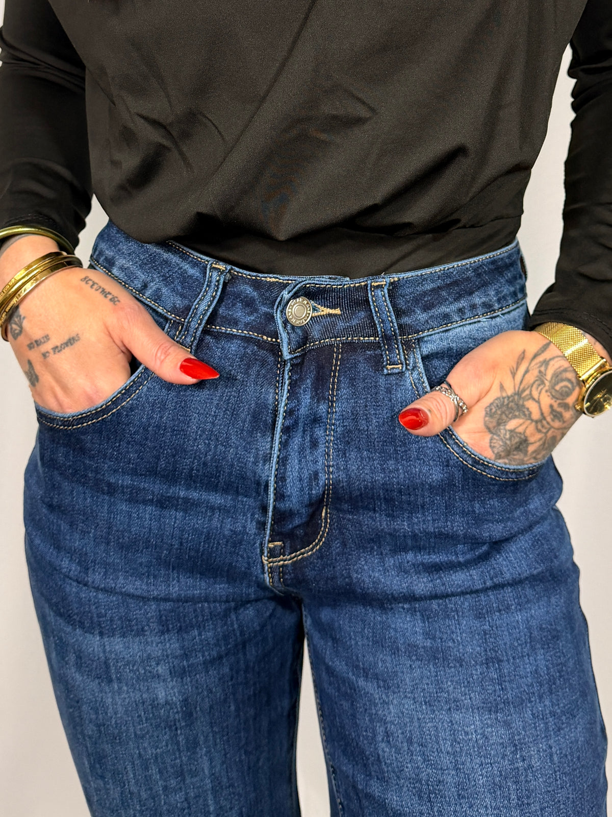 Jeans Wide Leg Taille Haute