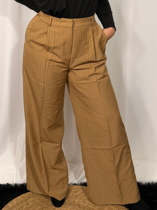 Pantalon large taille haute