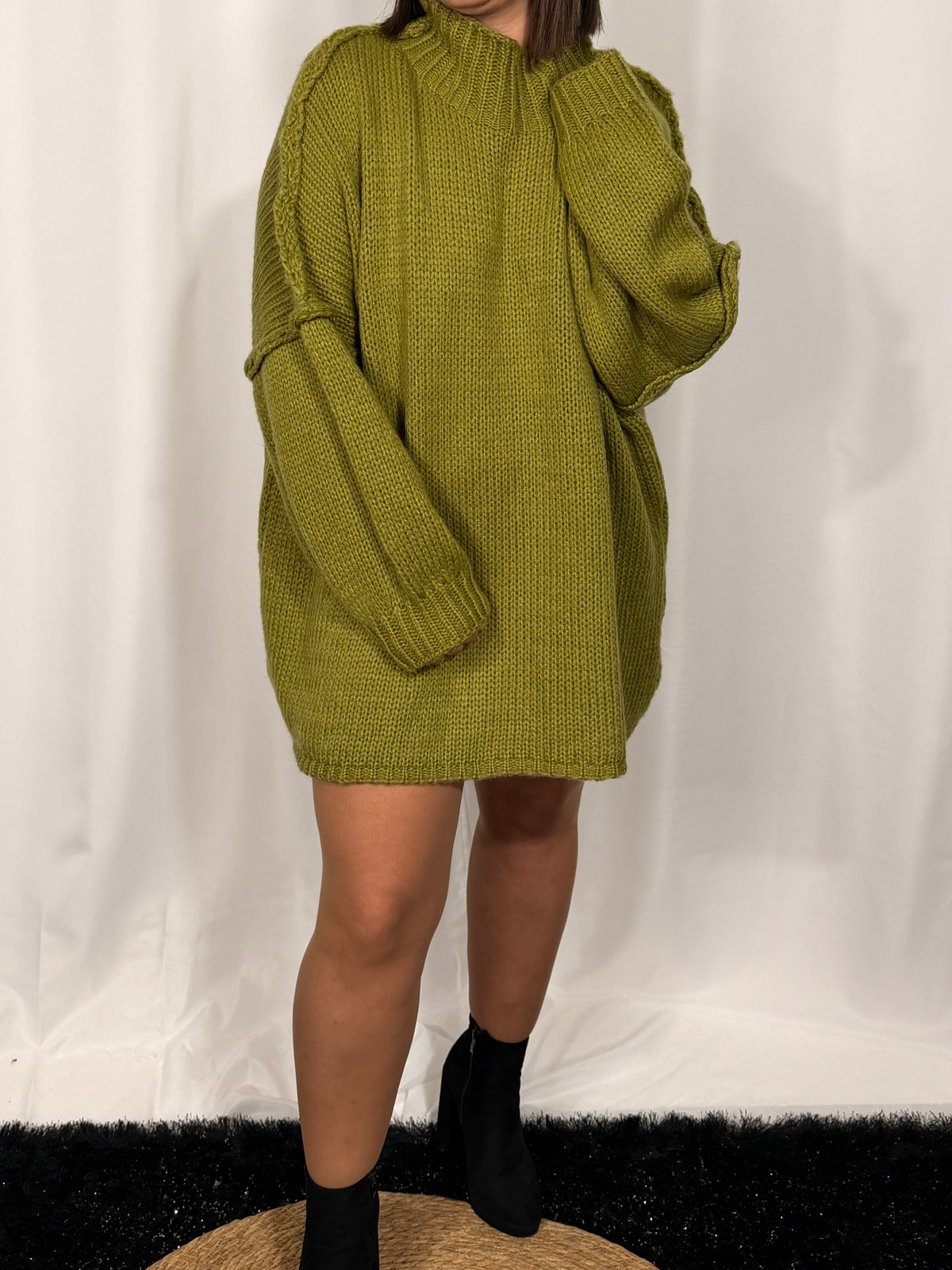 Pull à col montant avec manches bouffantes