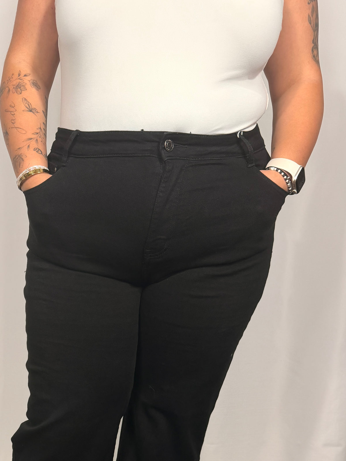 Jean wide leg noir