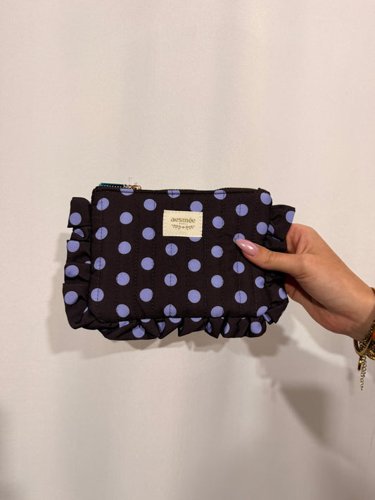 Pochette matelassé a pois et volants